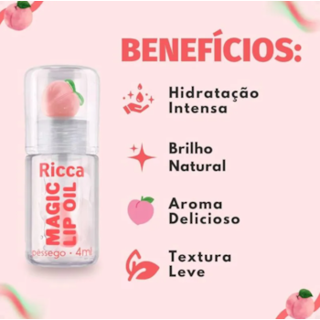 Segunda imagem do produto Ricca - Magic Lip Oil Pessego