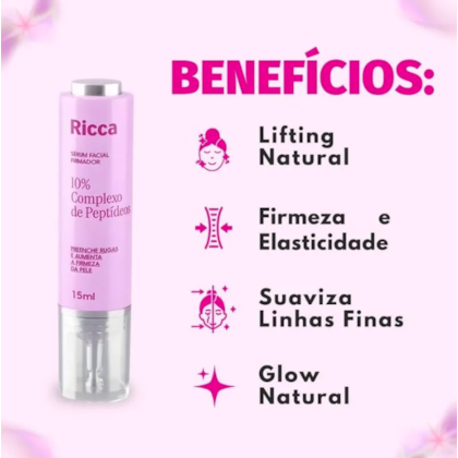 Segunda imagem do produto Ricca - Serum Facial Firmador Peptideos 15ml
