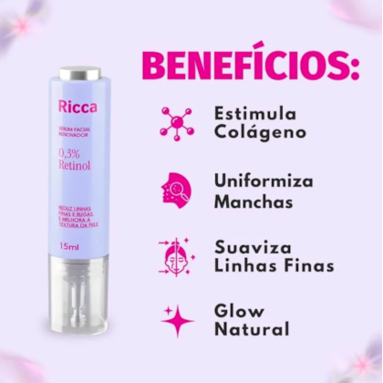 Segunda imagem do produto Ricca - Serum Facial Renovador Retinol 15ml