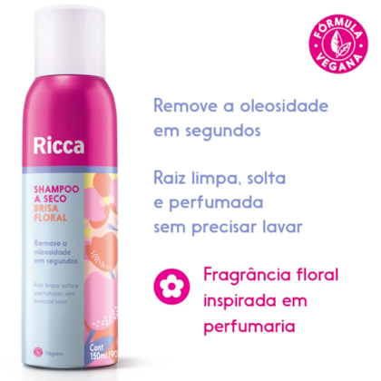 Segunda imagem do produto Ricca - Shampoo A Seco Brisa Floral 150ml