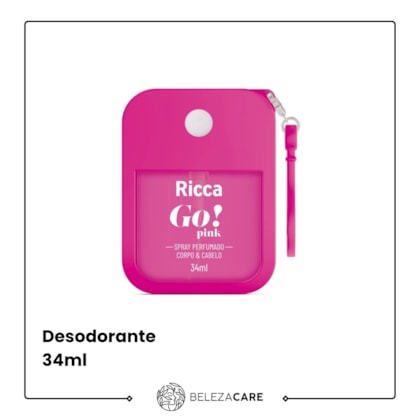 Segunda imagem do produto Ricca - Spray Perfumado Desodorante Colonia Go! Pink 34ml