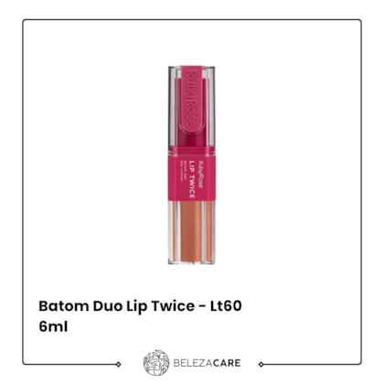 Segunda imagem do produto Ruby Rose - Batom Duo Lip Twice - Lt60 6ml
