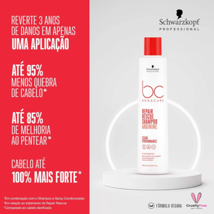 Segunda imagem do produto Schwarzkopf - Bc Bonacure Clean Repair Rescue Shampoo 250ml