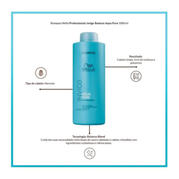 Segunda imagem do produto Wella - Invigo Balance Aqua Pure - Shampoo Antirresíduos 1000ml