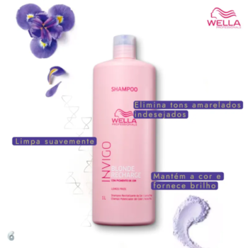 Segunda imagem do produto Wella Invigo Blonde Recharge - Shampoo Desamarelador 1000ml