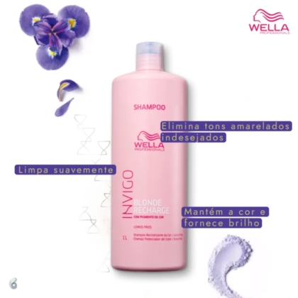 Segunda imagem do produto Wella Invigo Blonde Recharge - Shampoo Desamarelador 1000ml